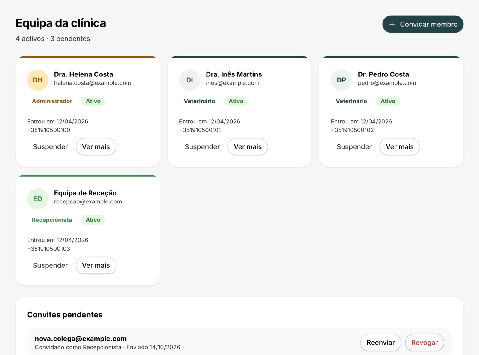 Matriz de permissões e registro de auditoria