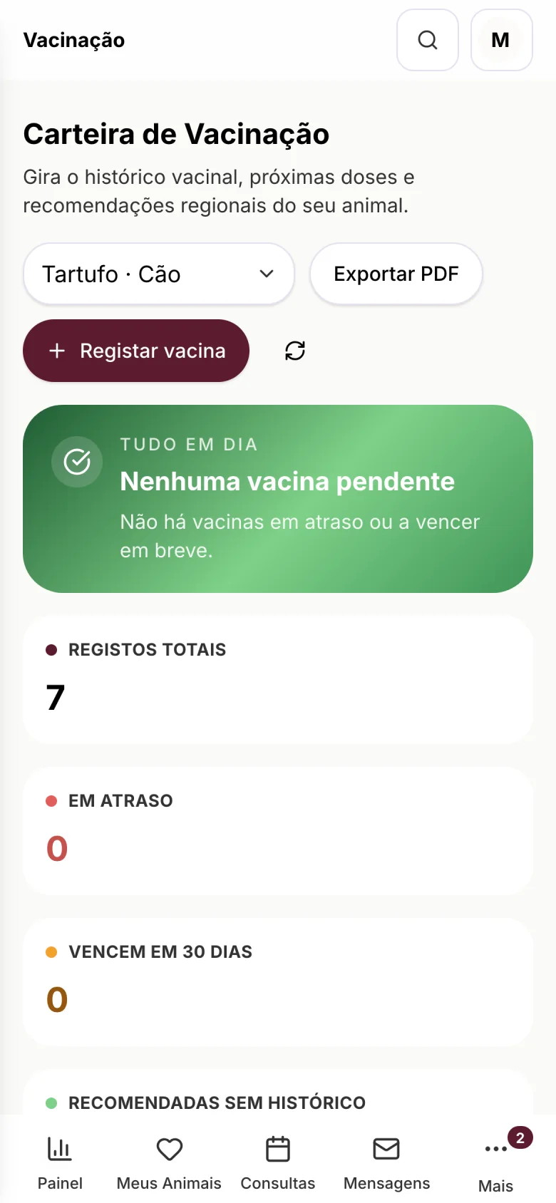 Plano vacinal em linha temporal