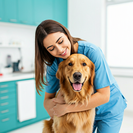 Veterinária a consultar informação clínica num ambiente moderno
